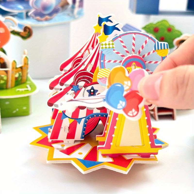 3D Building Model Puzzle Set Model Random Quantity 4 Pcs