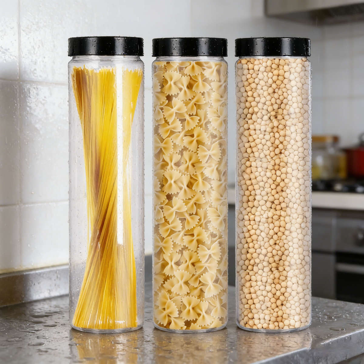 Sealed Jar Color Black Cover Quantity4 Pcs 2 Containers  2 Lids