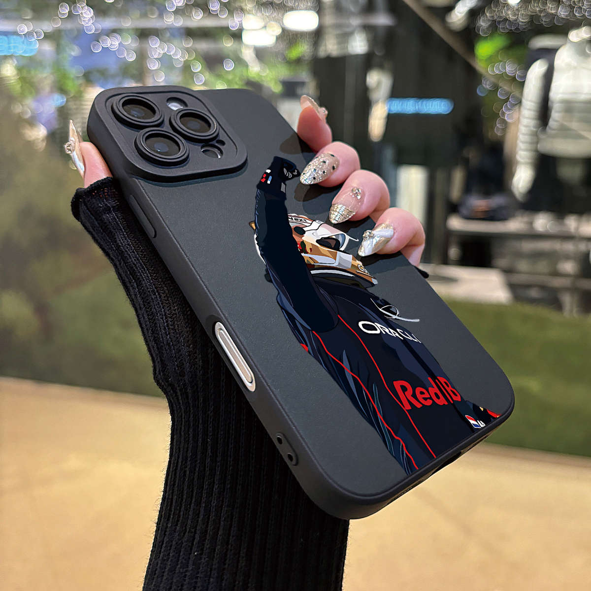 1Pc White For iPhone 16 Plus Angel Eye Racing Driver Phone Case