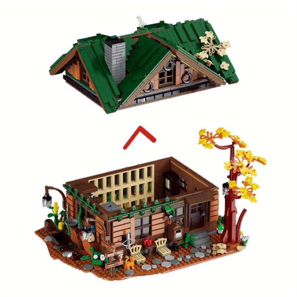 3D Building Model Puzzle Set Style Forest Cabin