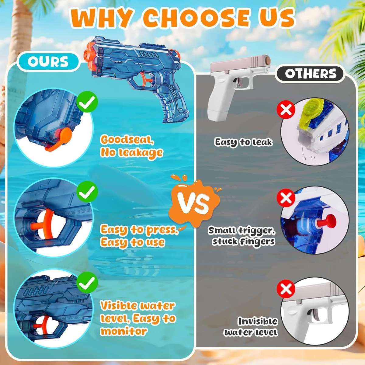 Toy Guns Color 2 Pcs Package