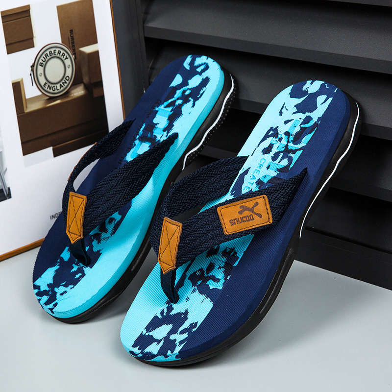 Men Slippers Summer Style Blue Size Uk 7.5