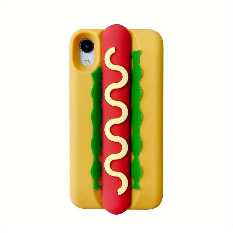 1Pc Mixed Color For iPhone 15 Plus Cute Hot Dog Phone Case