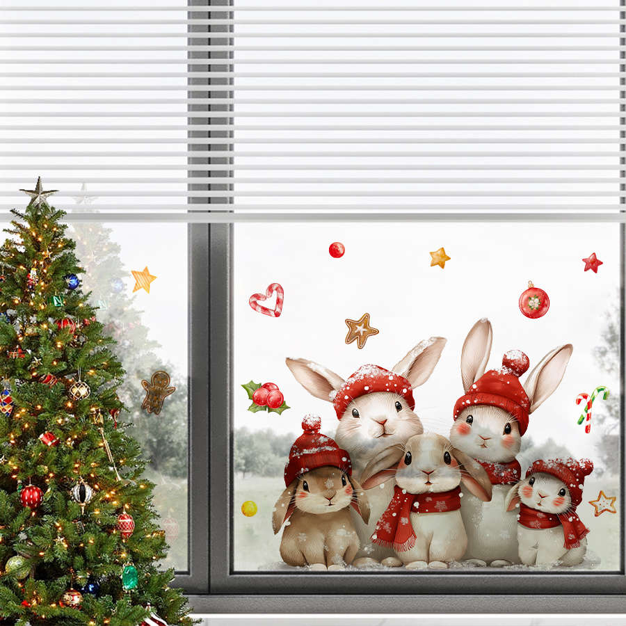 Christmas Decorations Model 5Pcs Christmas Rabbit Family