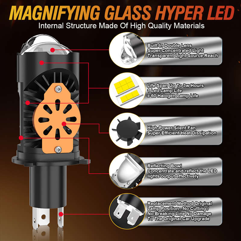 Car Lights Model H4 Quantity 2Pcs