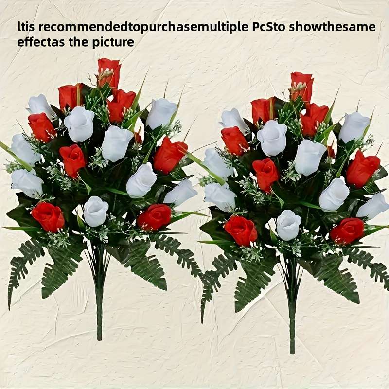 Simulated Flower Quantity 1 Red And 1 White