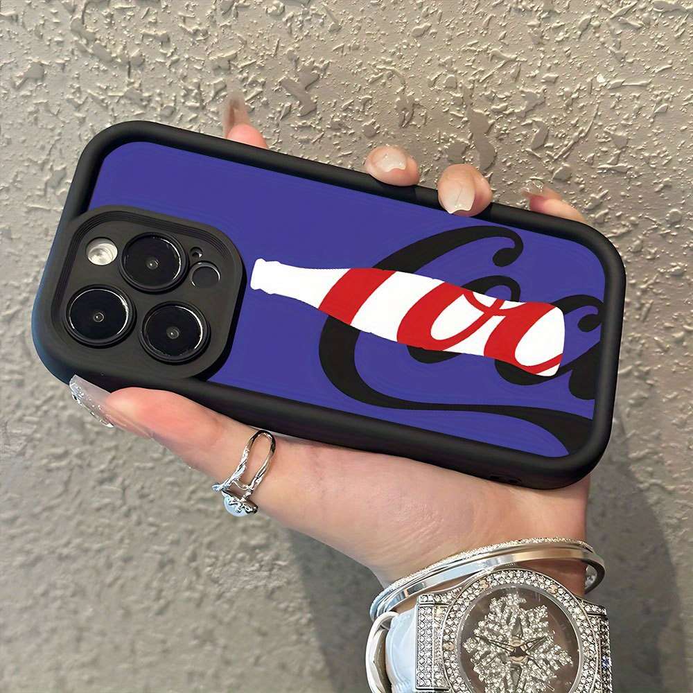 1Pc Black For iPhone 14 Pro Cola Soda Drink Designs Phone Case