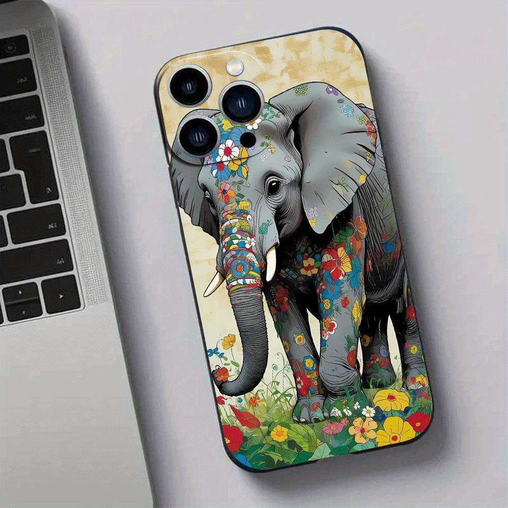 1Pc Black For iPhone 15 African Style TPU Phone Case
