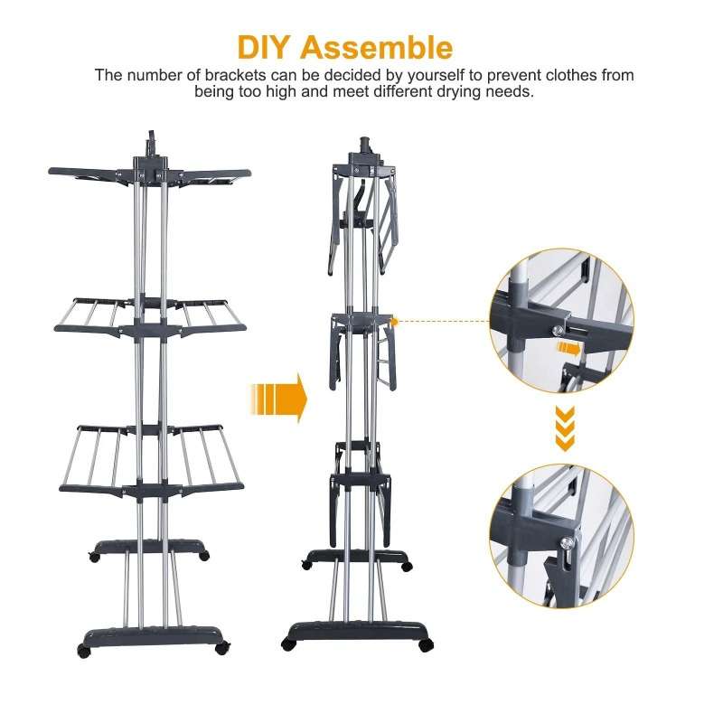 Clothes Rack GrayFour Layers1 Cleaning Cloth