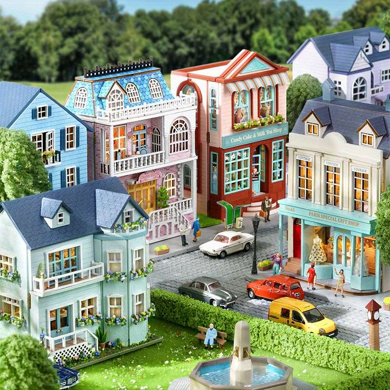 Building Toy Architectural Model Toy Set Color D 013 Manxing Dessert Shop