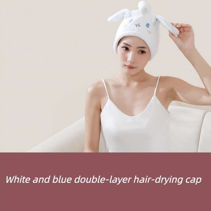 Hair Turban White Blue Weight Doublelayered And Thick.