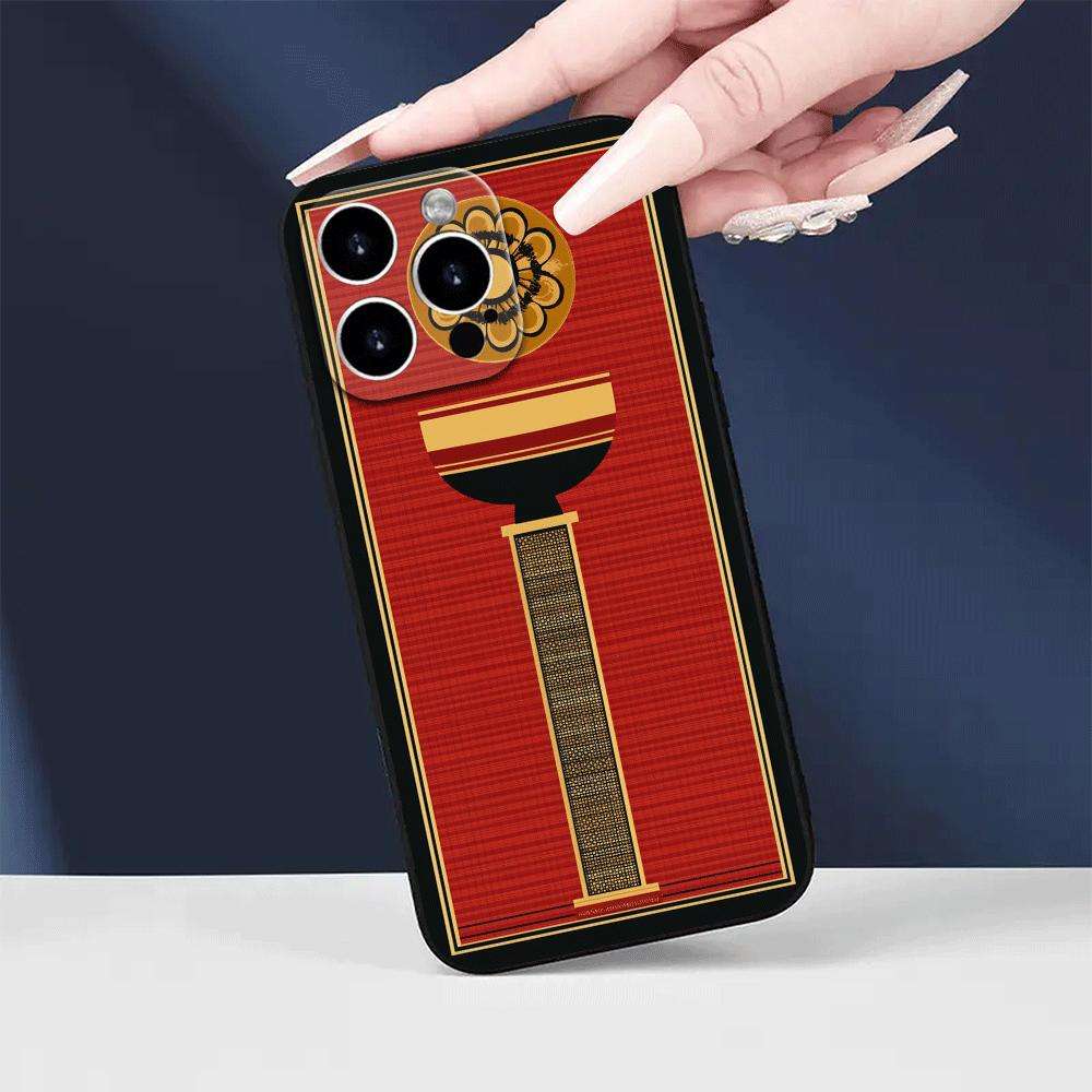 1Pc Black For iPhone 16 Plus African Geometric Style Phone Case