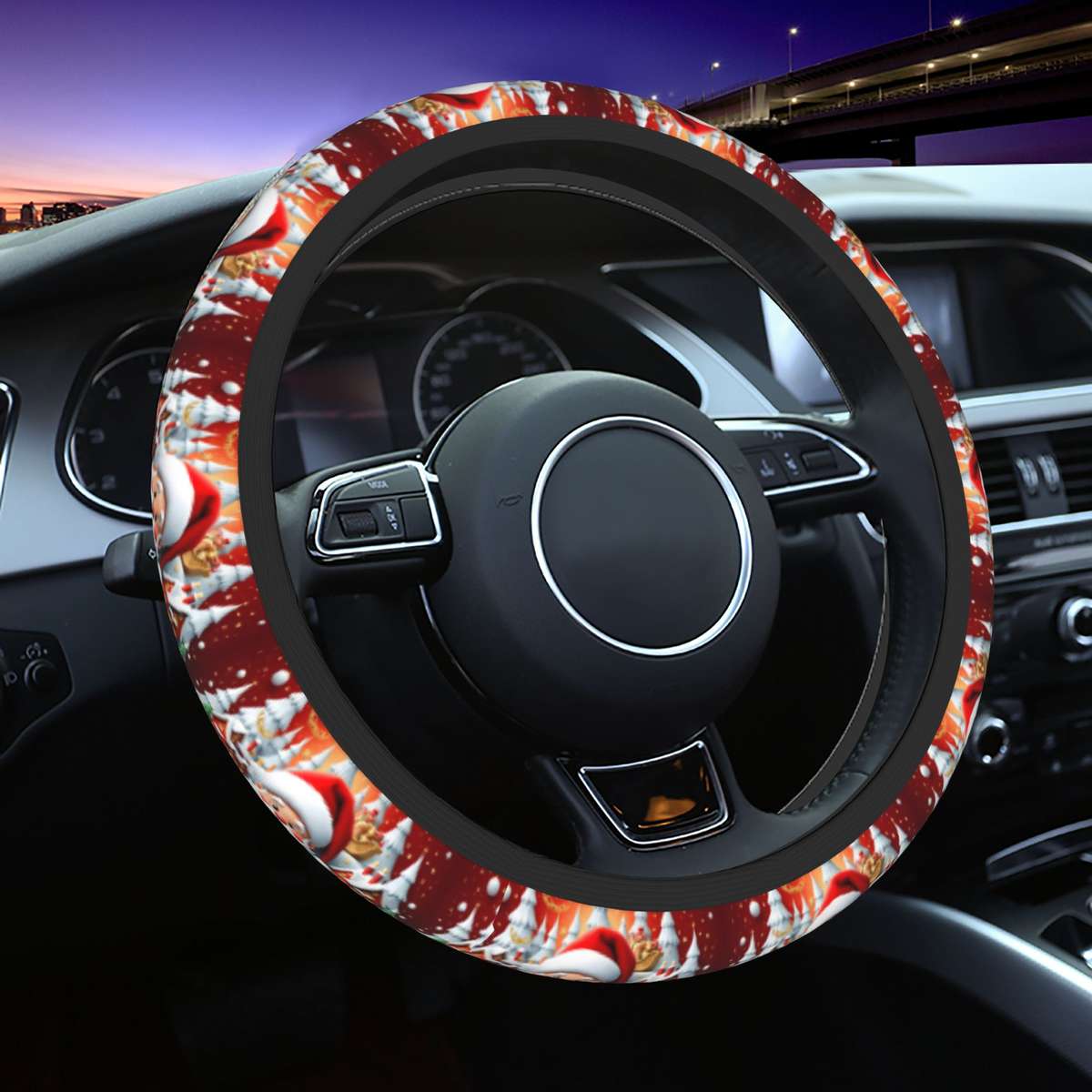 Car Steering Wheel Cover Mixed Color Size 3Pcs