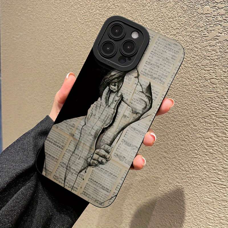 1Pc Mixed Color  For iPhone 7 Plus Couple Kissing Music Phone Case