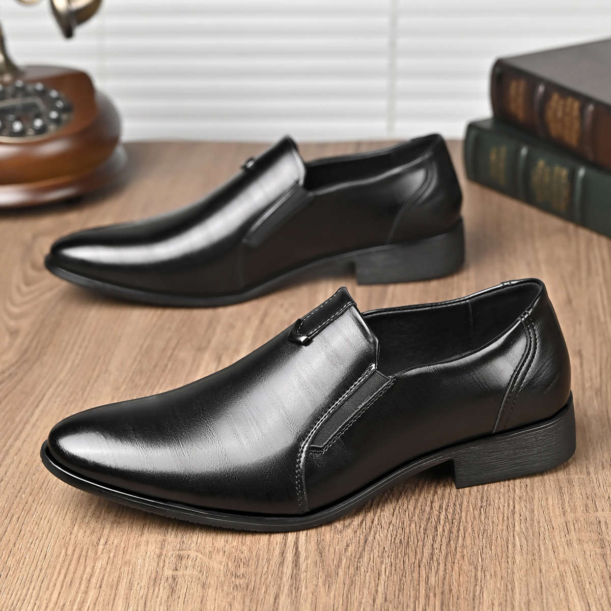 Mens Leather Shoes Color Black Sizeuk 8