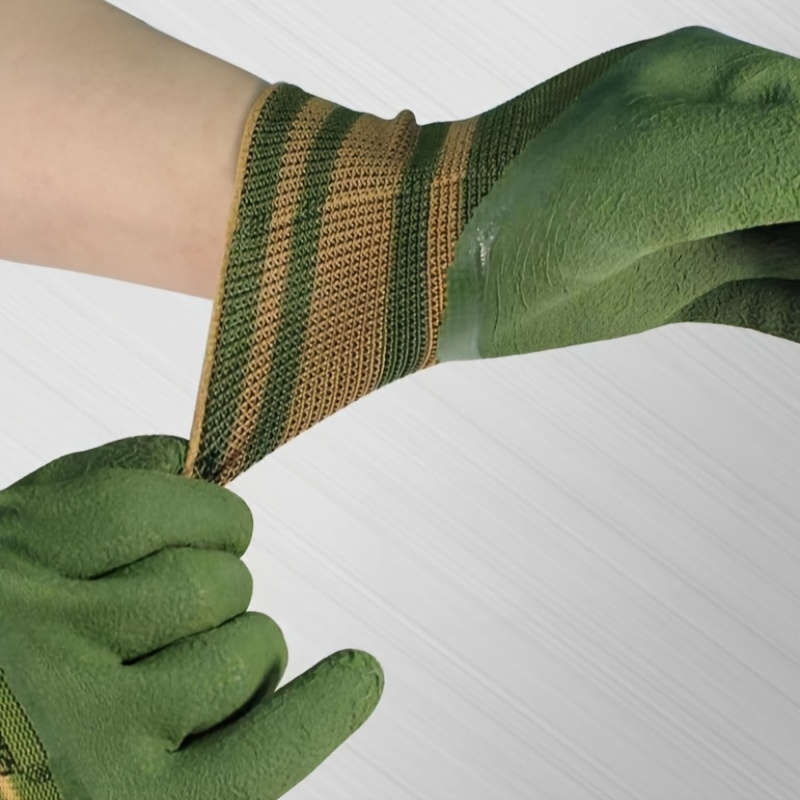 1 Pair Green One Size Multi Purpose Work Gloves