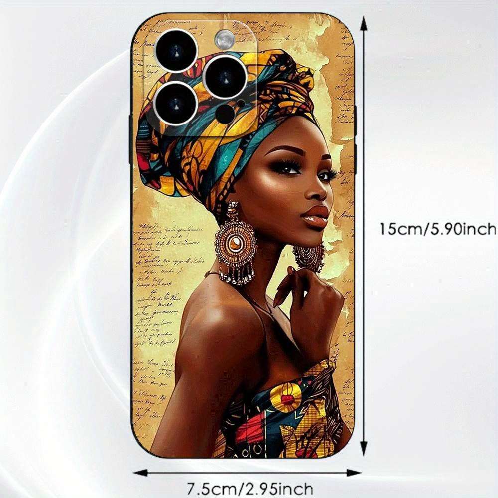 1Pc Black For iPhone 12 Pro African Woman Phone Case