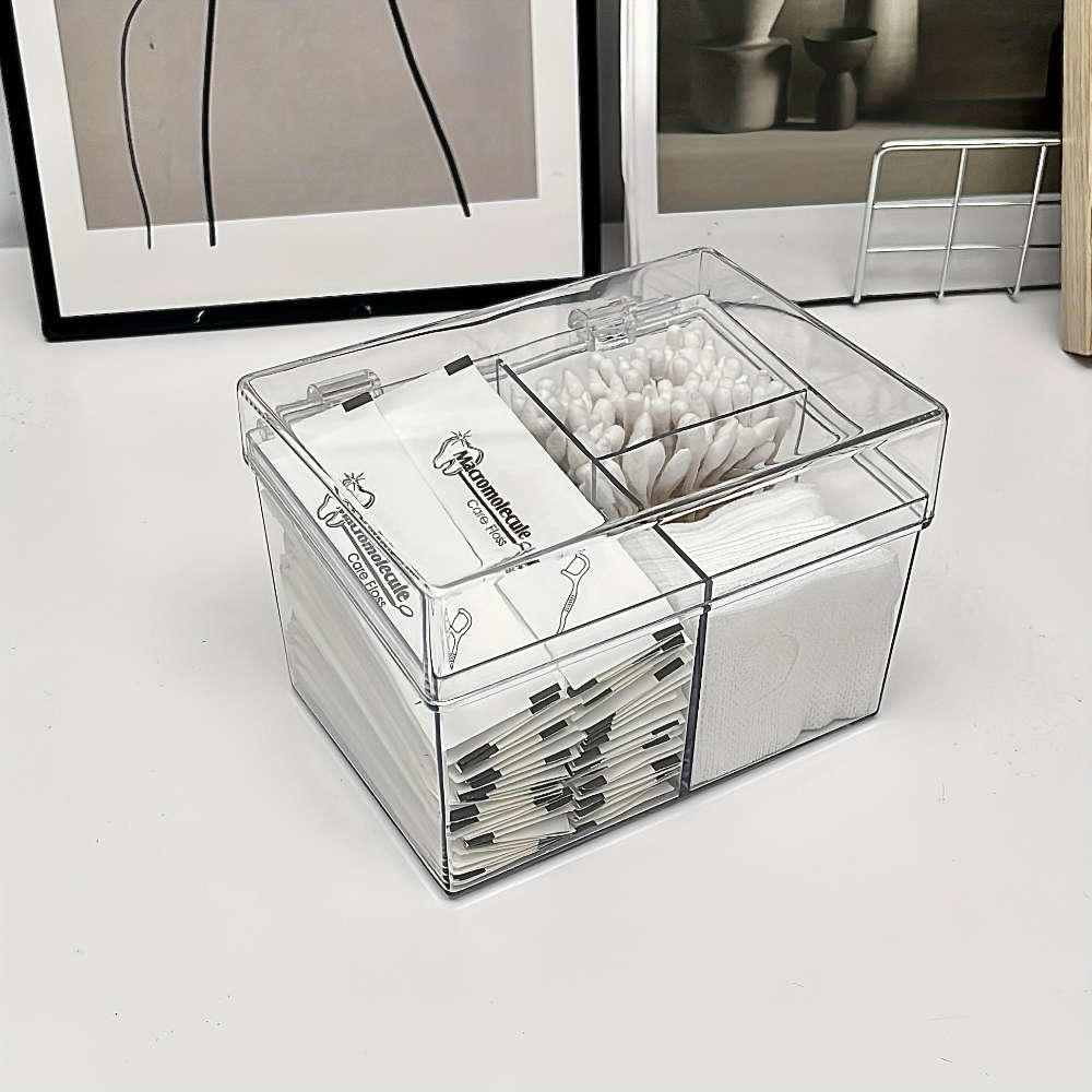 Antibacterial Box 1Pctransparent 3Grid Storage Box