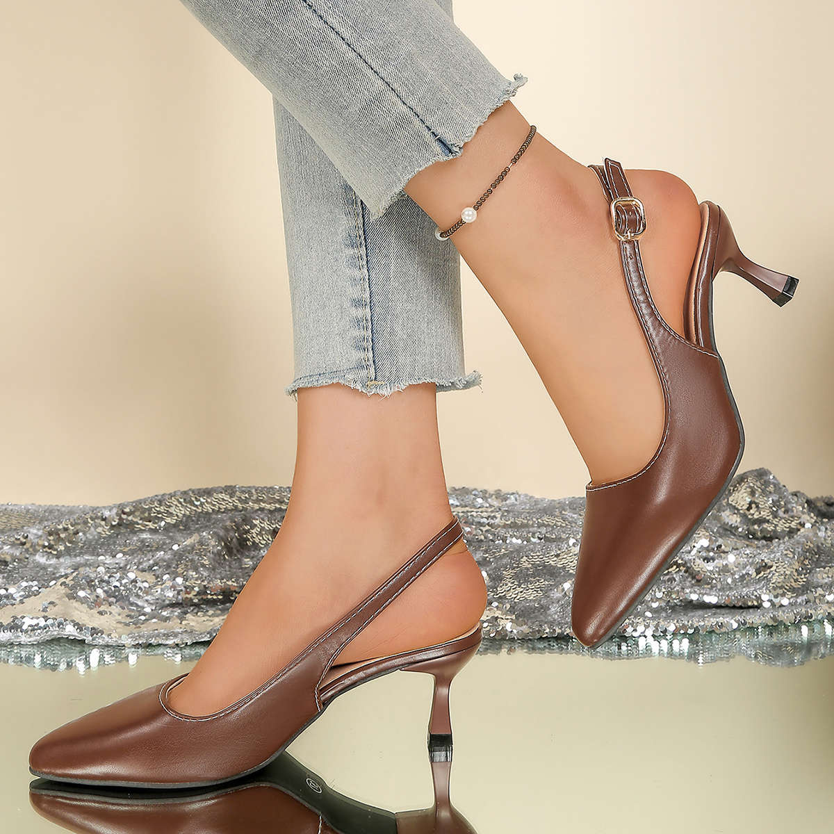 Women S High Heels Color Brown Sizeuk 5