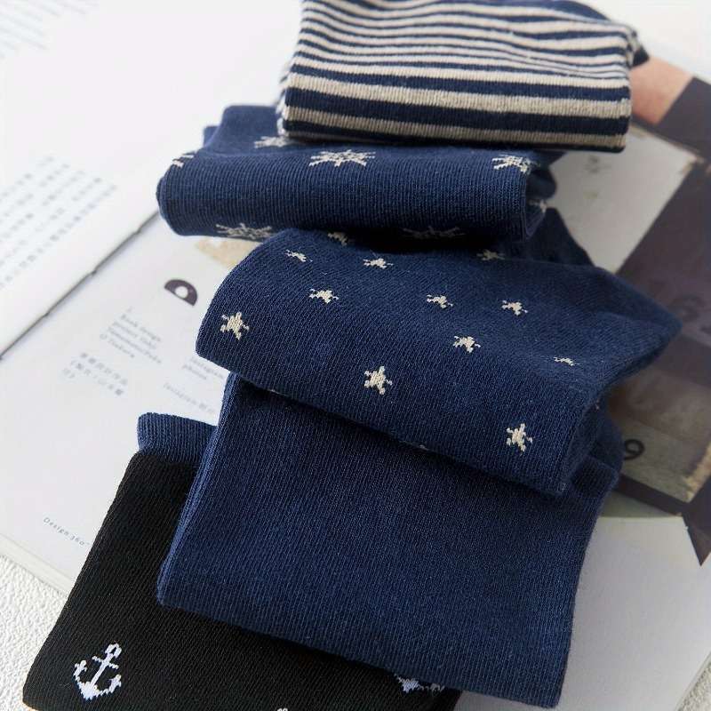 Women S Socks Color Mixed Navy Blue 5 Pairs Size Onesize