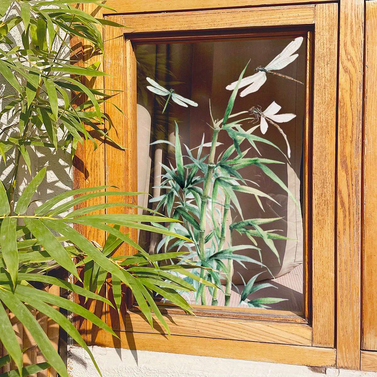 Window Stickers Style Bamboo Dragonfly Sticker