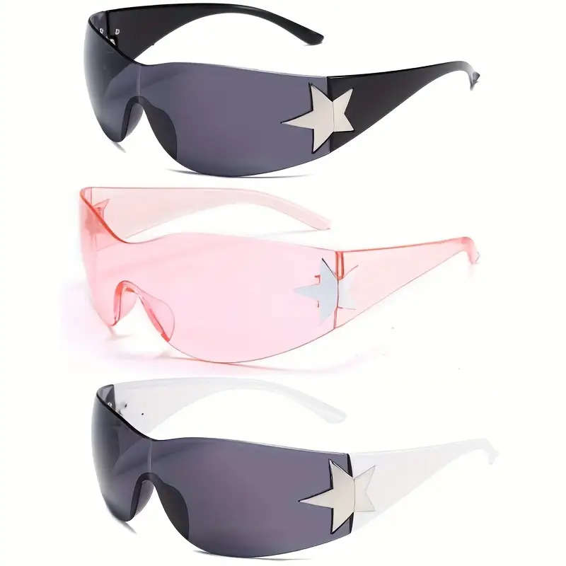 Glasses Color Black Pink White 3Pc