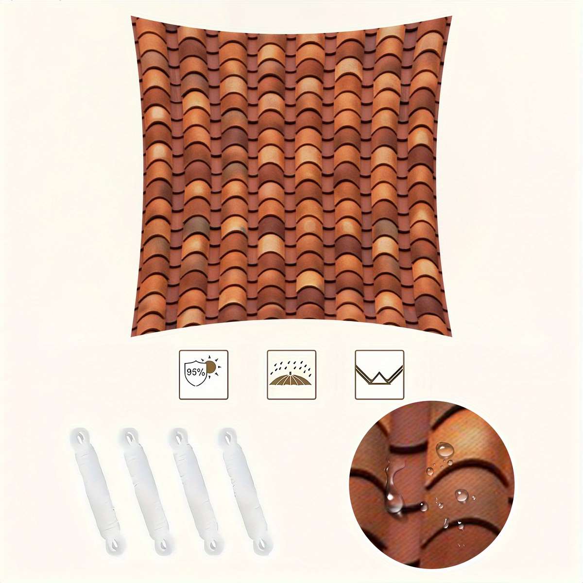Roof Tile Pattern Polyester Sunshade 1.8x1.8m