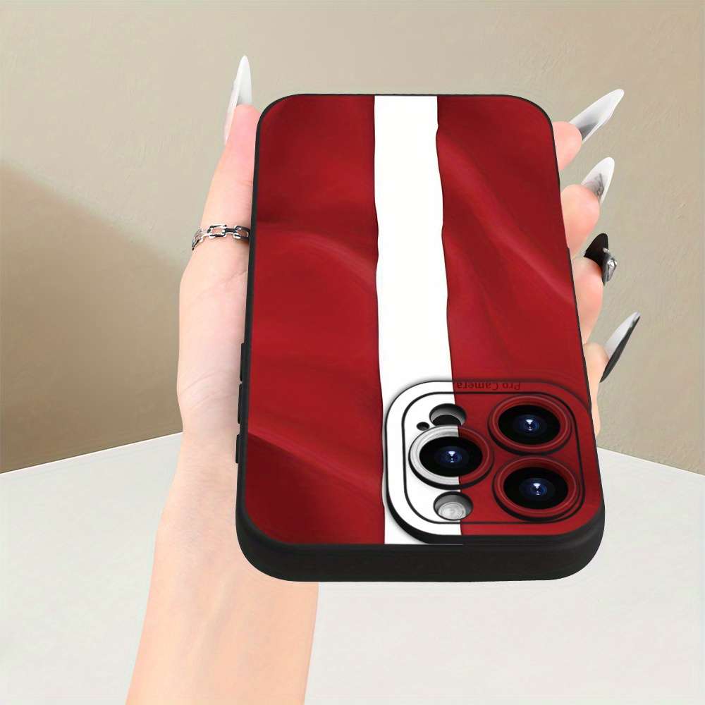 1Pc Black For iPhone 16e Austrian Flag Pattern Phone Case