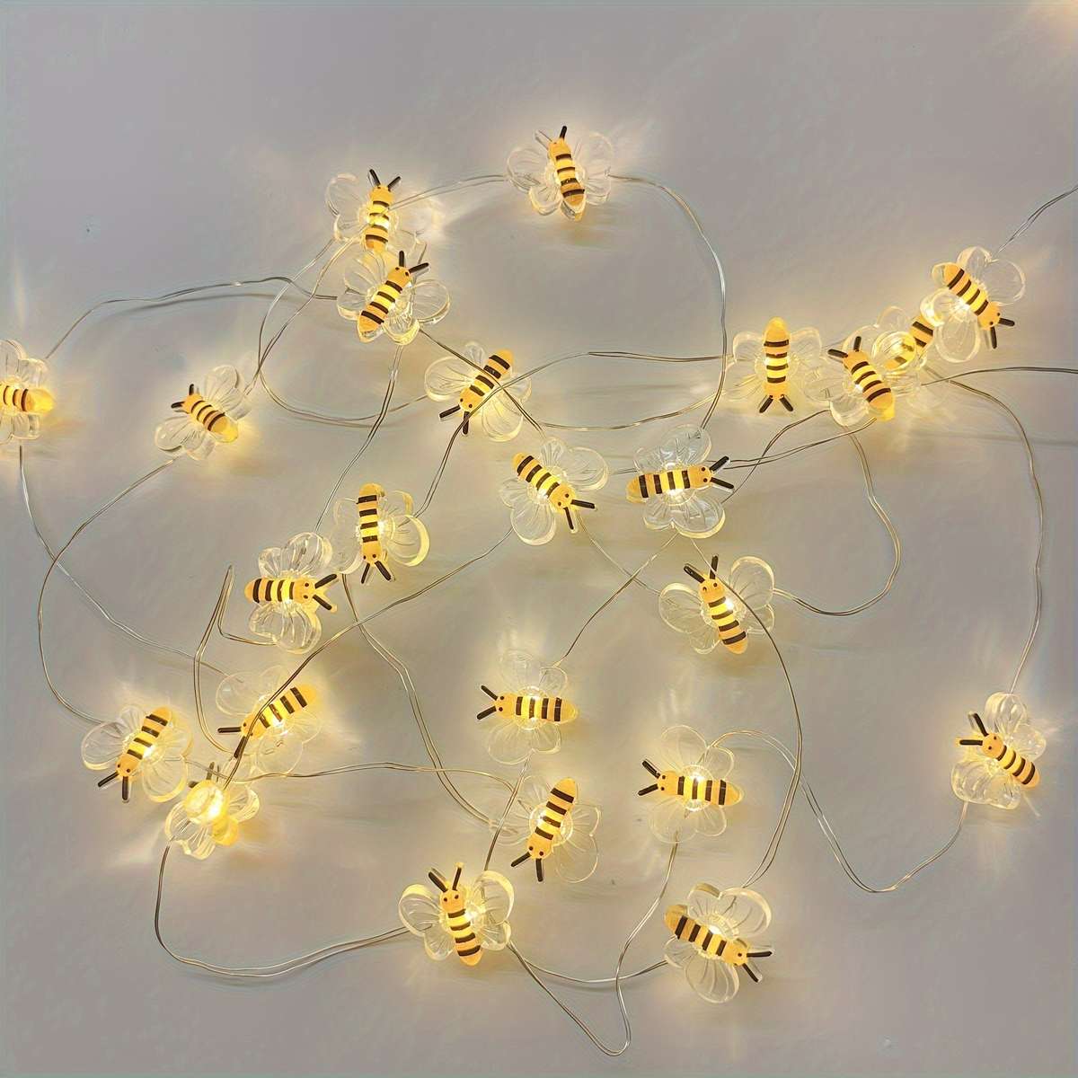 20Led Elegant Cute Bee Shaped String Lights Ideal For Outdoor Garden