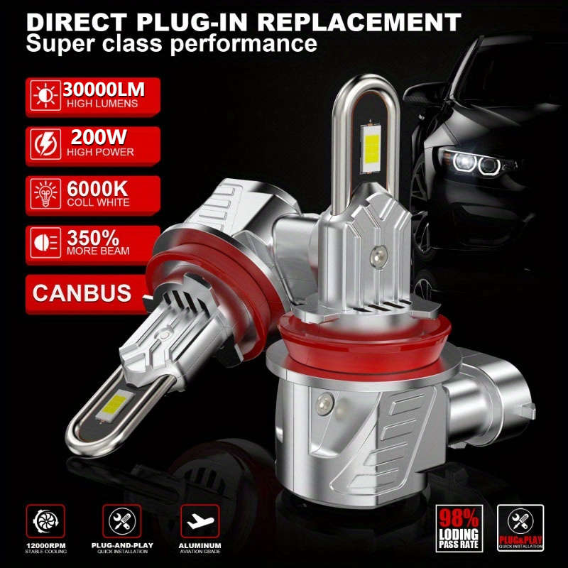 Car Lights Color 2Pcs 6000K H11