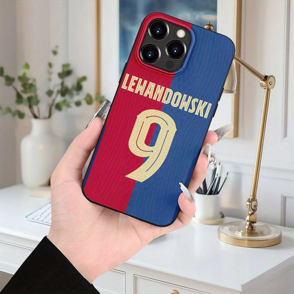 1Pc Black For iPhone 7 Plus 8 Plus Football No 9 Phone Case