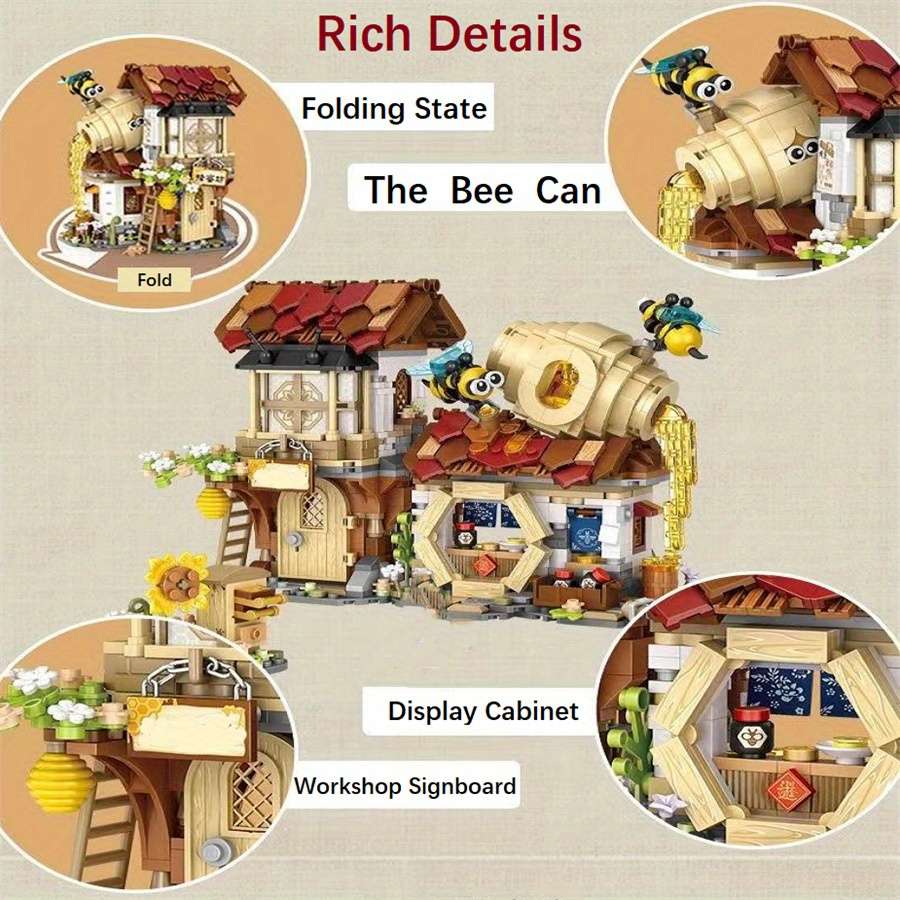 3D Building Model Puzzle Set Style Honeybee House