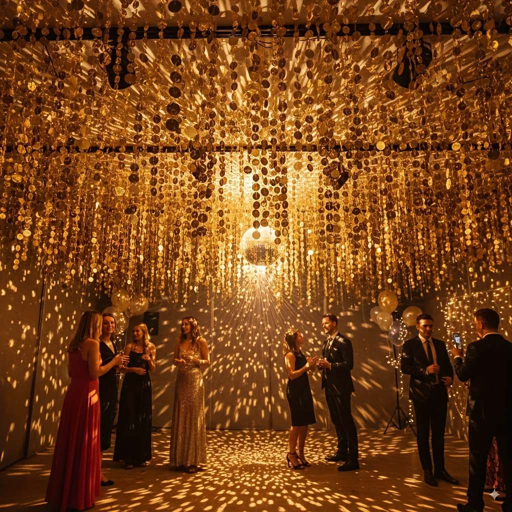 4Pcs Glossy Sturdy Handcrafted Extra Long Meter Golden For Birthday Backdrop