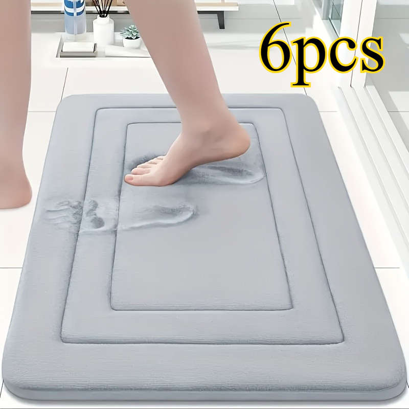 Floor Mats Color 6Pcs Light Gray