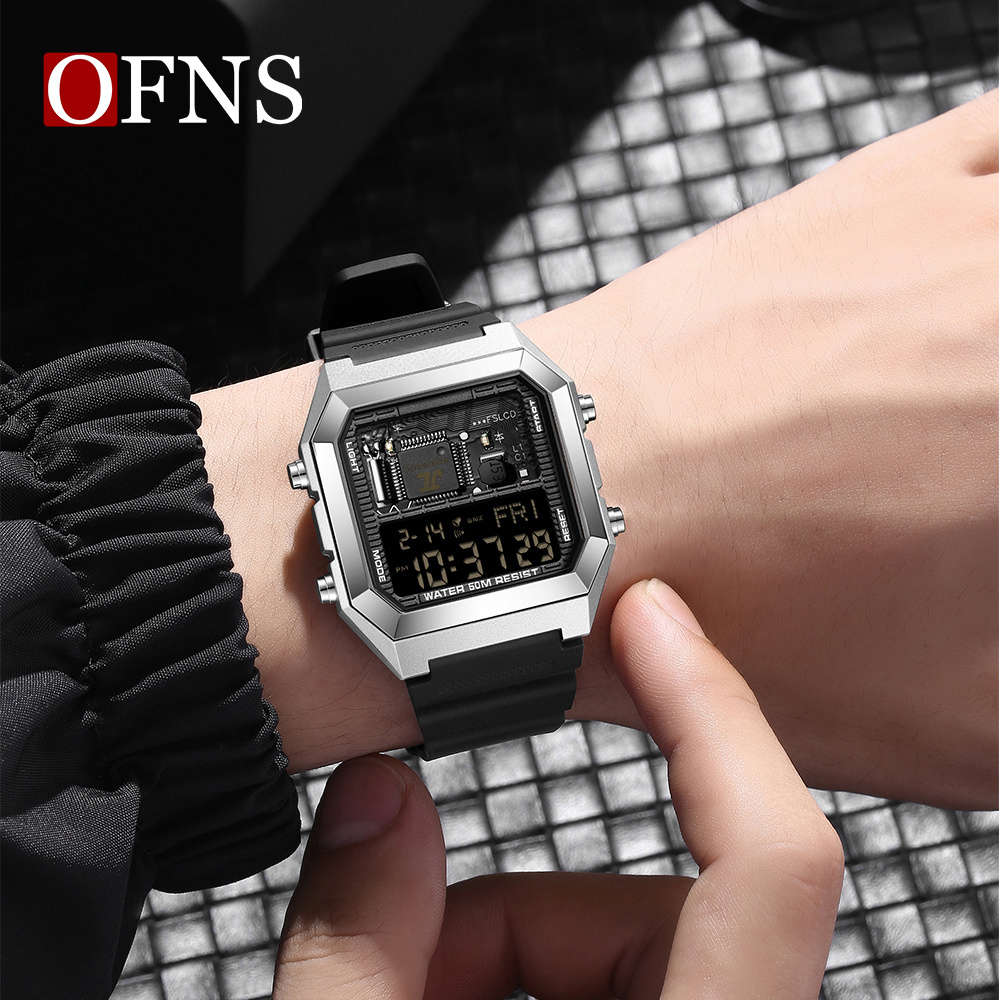 Classic Ofns Men Innovative Multifunctional Sports Watch With 5Atm Water