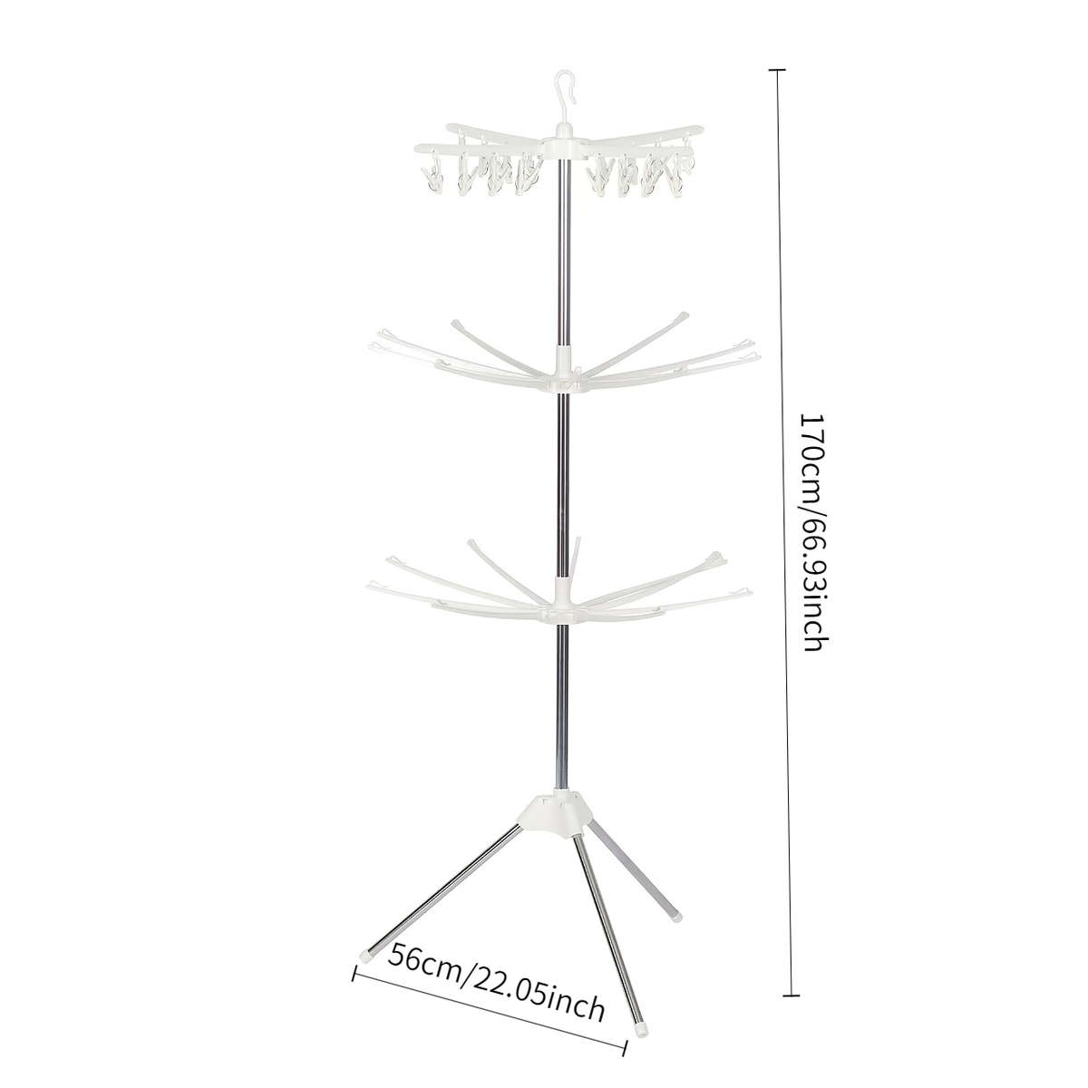 Clothes Rack Foldable And Movable Model Upgrade 3LayerWhite