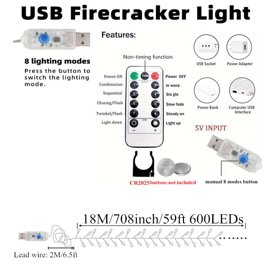 String Lights Color Multicolored Size3M 9.8Ft 100Leds
