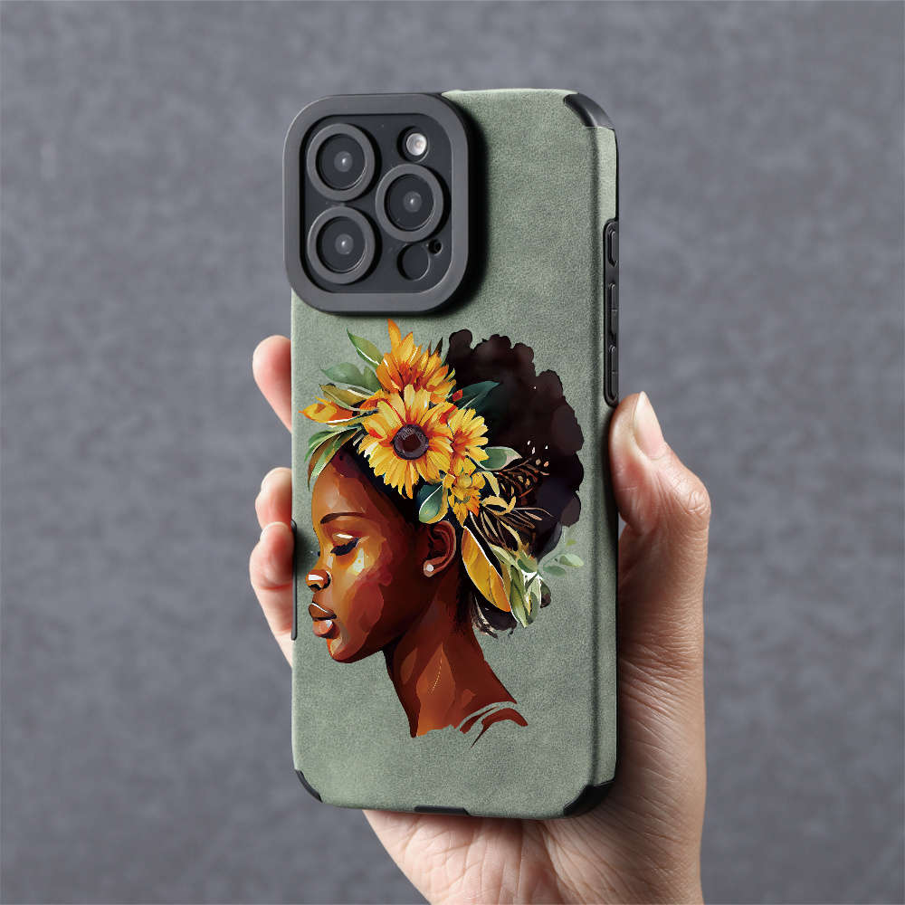 Green For iPhone Stylish Fau Leather Phone Case