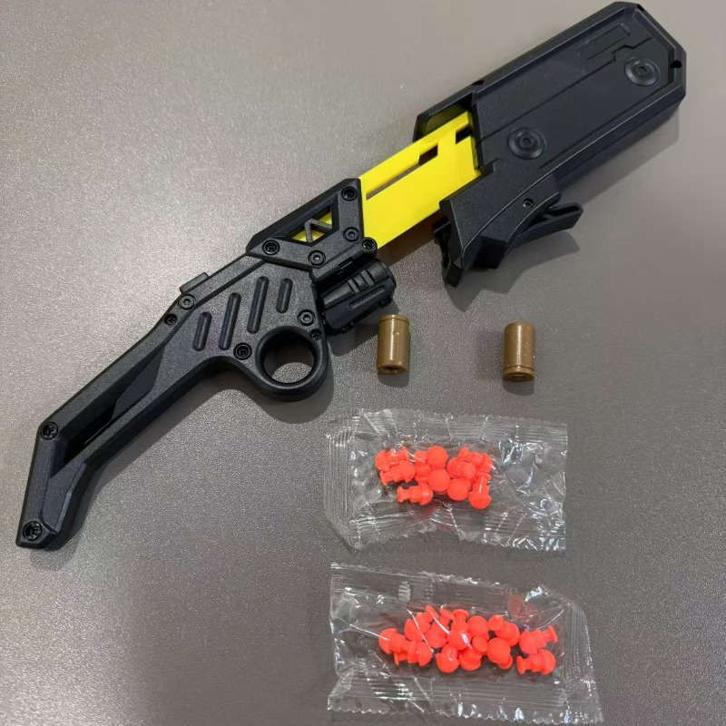 Toy Gun Color Black And Yellow 2 Shells  10 Bullets