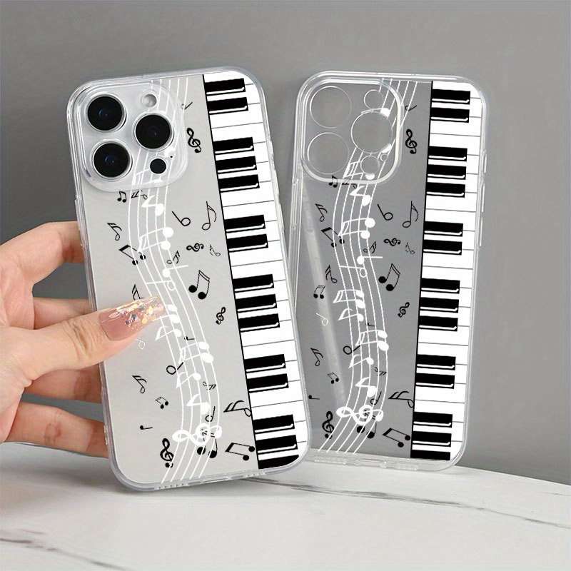 1Pc Transparent For iPhone 13 Mini Piano Sheet Music Phone Case