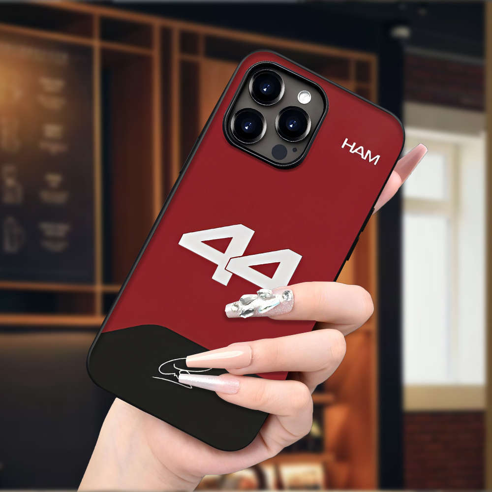 1Pc Black For iPhone 16 Digital Pattern 44 Phone Case