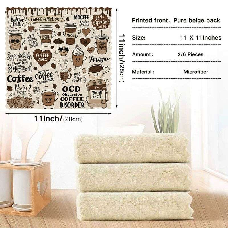 Rag Color Mug Quantity 28*28Cm 3Pcs