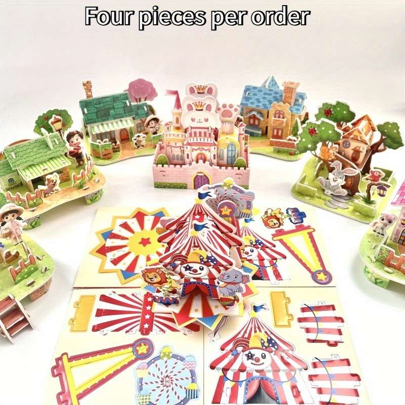 Building Toy Architectural Model Toy Set Model Random Quantity 4 Pcs