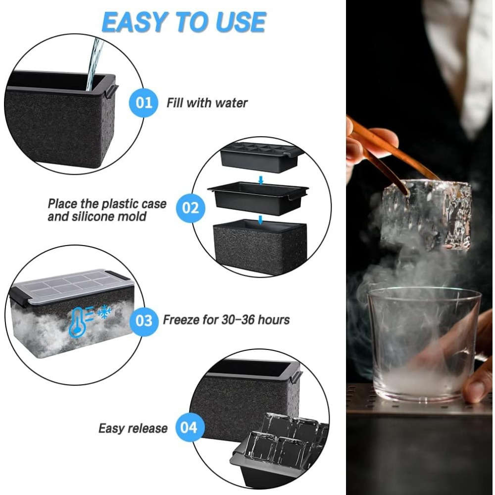 Ice Maker Size 1 Set 8 Square Molds