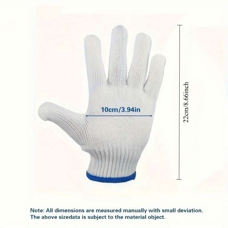 Work Gloves Color 7Pairs White