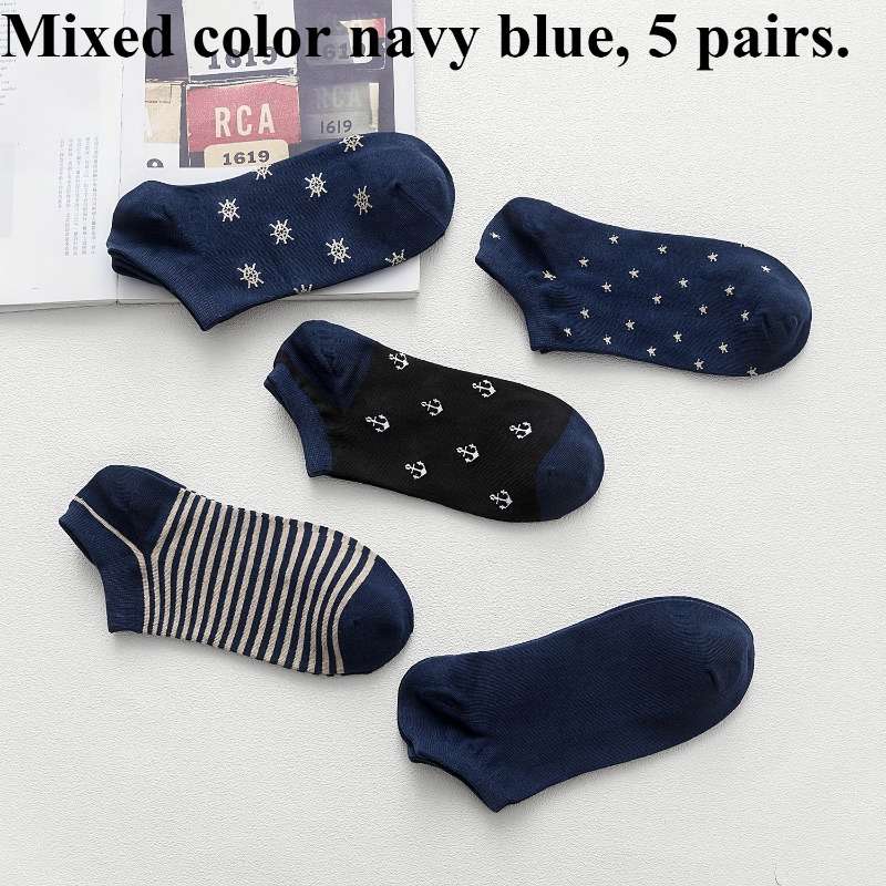 Women S Socks Color Mixed Navy Blue 5 Pairs Size Onesize