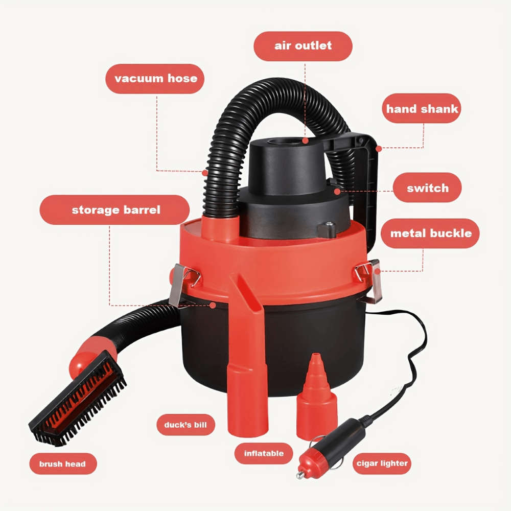 Vacuum Cleaner Color Red Includes 3 Heads