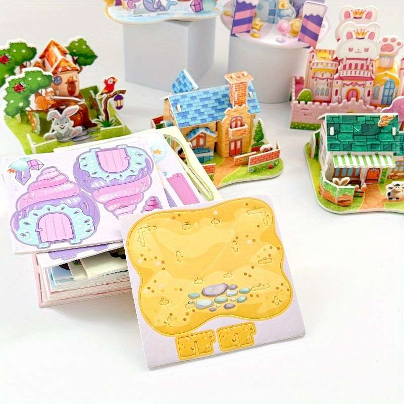 3D Building Model Puzzle Set Model Random Quantity 4 Pcs