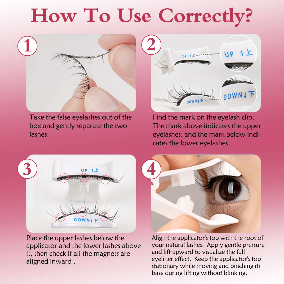 False Eyelashes Color Magnetic Suction Hair A