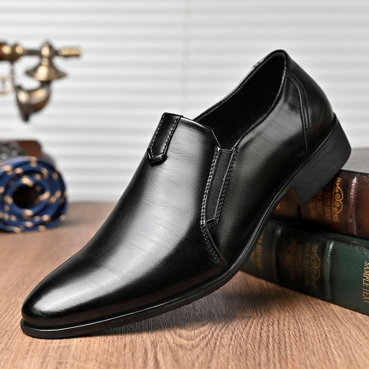 Mens Leather Shoes Color Black Sizeuk 8